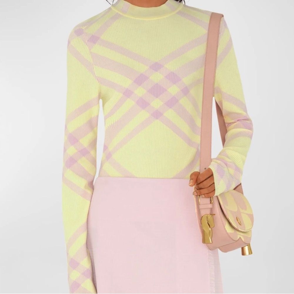 NEW! AUTHENTIC Burberry  Sz XXL!  Sherbet IP Check Wool-Blend Sweater
